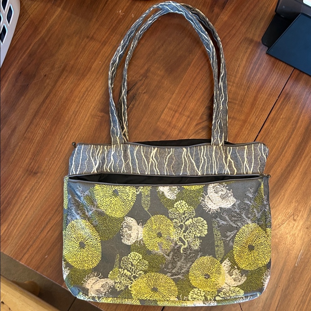 Floral Gray and Yellow Women's Bag